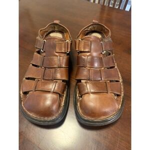 Born  Brown Leather Fisherman Sandals Handcrafted Closed Toe 10/44